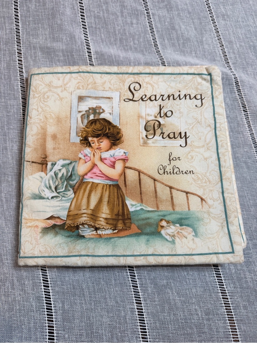 Soft Book Handmade Learning to Pray for Children Religious Faith Cotton